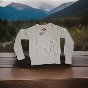 White Button-Up Cardigan Cat & Jack White Sweater size  7/8 for Girls